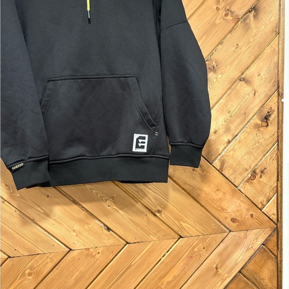 11 Workwear Black Hoodie with Neon Accents Large - Picture 3 of 8